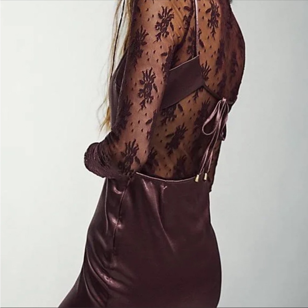 Free people 2 pieces dress w lace shirt